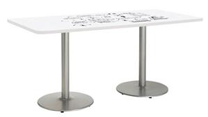 Activity Tables KFI Seating 42" W x 84" D Rectangle Pedestal Table with Whiteboard Top & 29" H Round Base