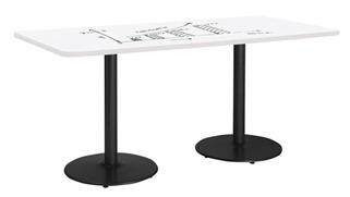 Activity Tables KFI Seating 8ft W  x 42in D Rectangle Pedestal Table with Whiteboard Top & 29in H Round Base