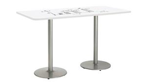 Activity Tables KFI Seating 8ft W x 42in D Rectangle Pedestal Table with Whiteboard Top & 41in H Round Base
