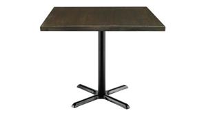Cafeteria Tables KFI Seating 42in Square Vintage Wood Top Table