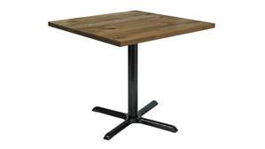 Cafeteria Tables KFI Seating 42in Square Vintage Wood Top Table