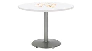 Activity Tables KFI Seating 48in Round Pedestal Table with Whiteboard Top & 29in H Round Base