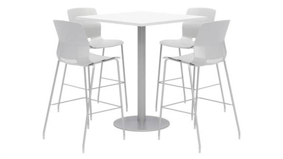 36in Square Bistro Table with 4 Stools