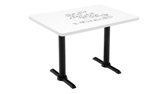 48in W x 30in D Pedestal Table with Whiteboard Top & 41in H T-Leg Base