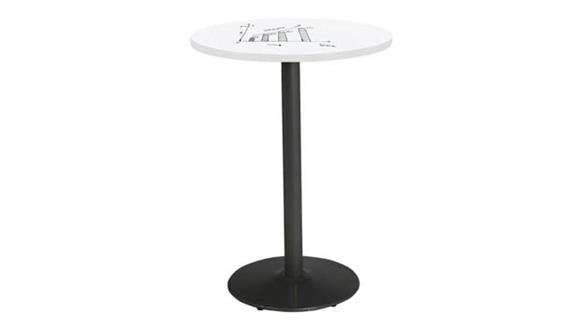 30in Round Pedestal Table with Whiteboard Top & 41in H Round Base