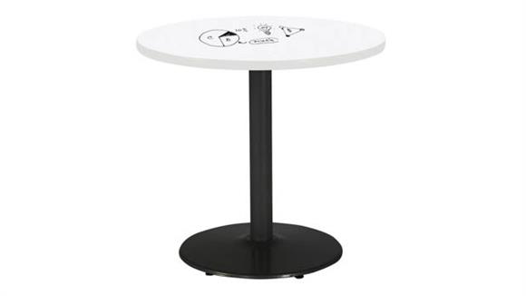 30in Round Pedestal Table with Whiteboard Top & 29in H Round Base