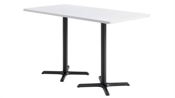 36in x 72in Rectangle, Bar Height, Pedestal Table