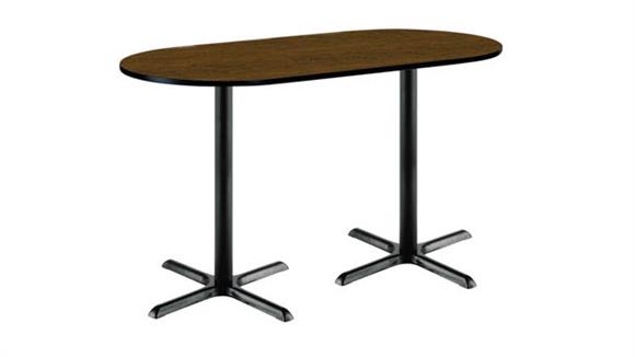 6ft W x 36in D x 42in H Racetrack Pedestal Table