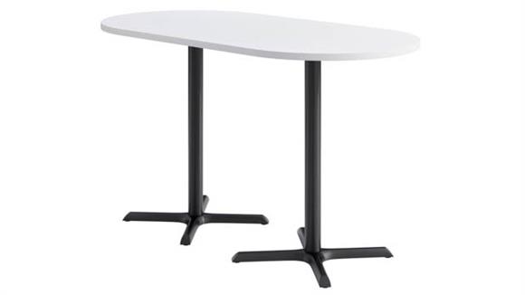 36in x 72in Racetrack, Bar Height, Pedestal Table