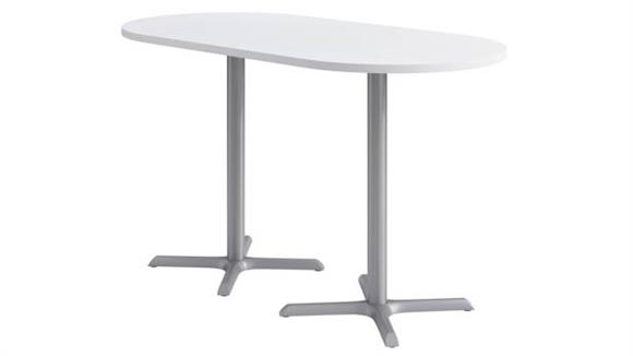 36in x 72in Racetrack, Bar Height, Pedestal Table