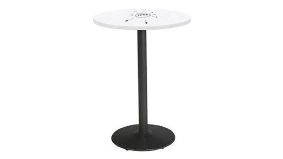 36in Round Pedestal Table with Whiteboard Top & 41in H Round Base