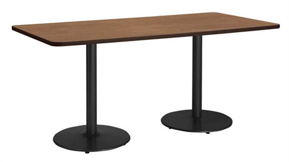 8ft W x 42in D x 36in H  Conference Table, Round Base