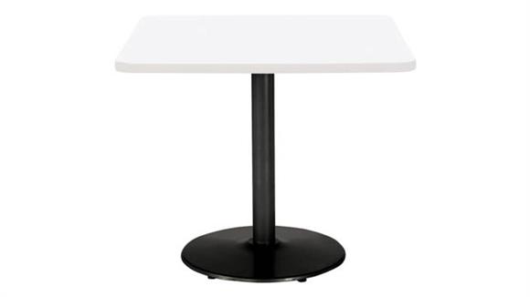 36in H x 42in W x 42in D Square Breakroom Table, Round Base