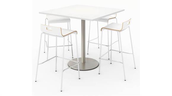 42ft Square Pedestal Table - Bistro Height, and 4 Bistro Height Chairs