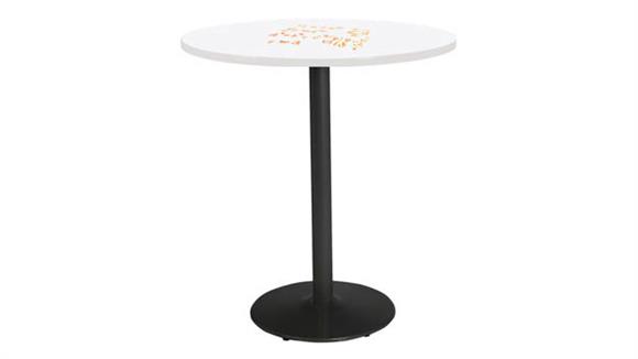 48in Round Pedestal Table with Whiteboard Top & 41in H Round Base