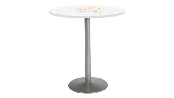 48in Round Pedestal Table with Whiteboard Top & 41in H Round Base