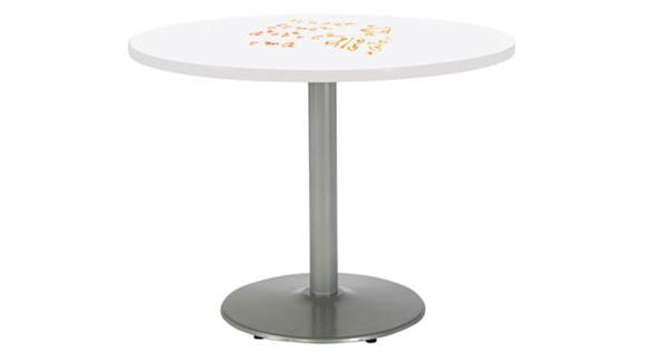 42in Round Pedestal Table with Whiteboard Top & 29in H Round Base