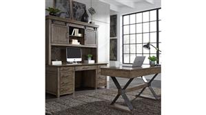 Executive Desks WFB Designs Writing Desk and Credenza with Hutch