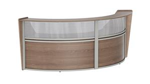 Reception Desks Linea Italia Double Curved Laminate Reception Desk with Polycarbonate