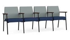 Reception Seating Lesro 4 Seats with Center Arms, Upholstered Seat, Upholstered Back