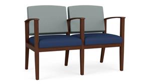 Reception Seating Lesro 2 Seats with Center Arm, Upholstered Seat, Upholstered Back
