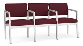 Reception Seating Lesro 3 Seat Sofa with Center Arms Steel Frame and  Standard Fabric