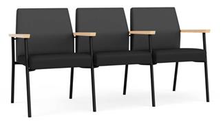 Reception Seating Lesro 3 Seats with Center Arms, Upholstered Seat, Upholstered Back