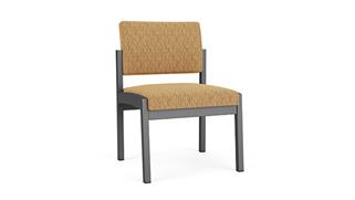 Reception Seating Lesro Lenox Steel Armless Chair - Pattern Fabric