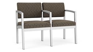 Reception Seating Lesro Lenox Steel 2 Seats with Center Arm - Pattern Fabric