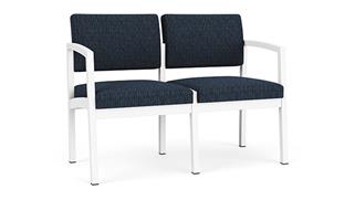 Reception Seating Lesro Lenox Steel 2 Seat Sofa - Pattern Fabric
