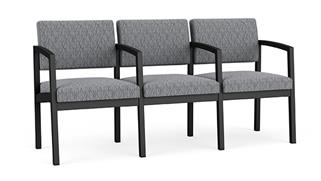 Reception Seating Lesro Lenox Steel 3 Seats with Center Arms - Pattern Fabric