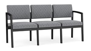 Reception Seating Lesro Lenox Steel 3 Seat Sofa - Pattern Fabric