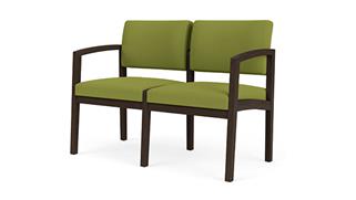 Reception Seating Lesro Lenox Wood 2 Seat Sofa - Standard Upholstery