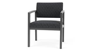 Reception Seating Lesro Lenox Wood Oversized Guest Chair - Pattern Upholstery