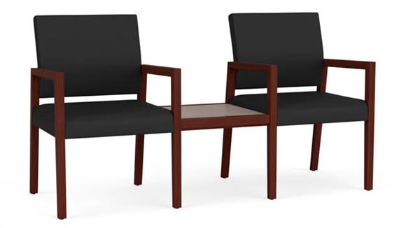 2 Polyurethane Chairs with Connecting Center Table
