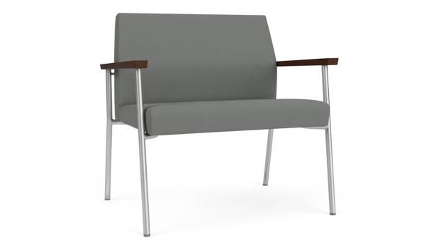 Asteroid Open House Fabric / Silver Finish / Riftwood Walnut Armrests