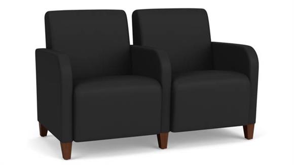 Polyurethane 2 Seat Sofa with Center Arms