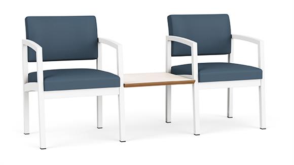2 Chairs with Connecting Center Table - Steel Frame and Standard Fabric