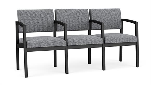 Lenox Steel 3 Seats with Center Arms - Pattern Fabric