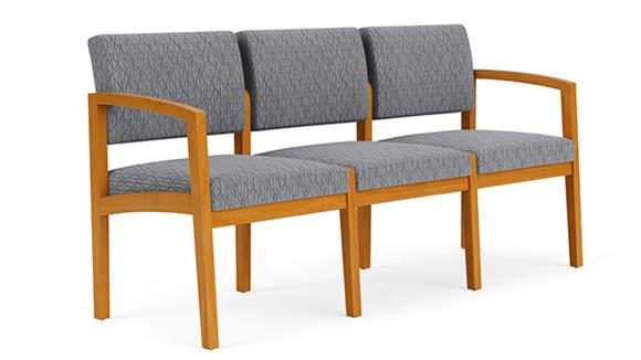 Lenox Wood 3 Seat Sofa - Pattern Upholstery