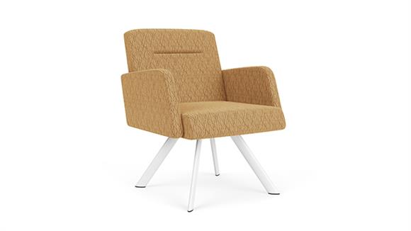 Swivel Guest Chair with Arms - Pattern Fabric