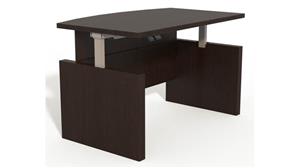 Adjustable Height Desks & Tables Mayline Office Furniture Height-Adjustable 72" Bow Front Desk with Base