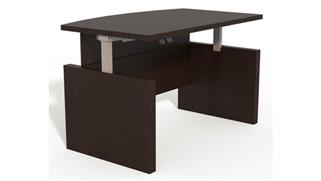 Adjustable Height Desks & Tables Mayline Office Furniture Height-Adjustable 6ft Bow Front Desk with Base