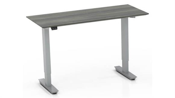 Adjustable Height Desks & Tables Mayline Office Furniture 48" Non-Handed Straight Bridge with 2-Stage Height-Adjustable Base