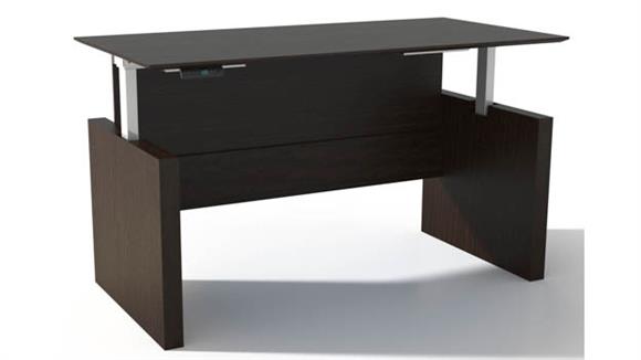 Adjustable Height Desks & Tables Mayline Office Furniture Height-Adjustable 63" Straight Front Desk