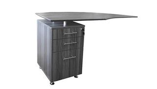 Returns & Bridges Mayline Office Furniture Curved Desk Return with Pedestal