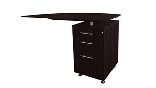 Desk Parts & Accessories Mayline Office Furniture Curved Desk Return with Pedestal