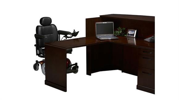 Reception Desks Mayline Office Furniture L Shaped Veneer Counter Reception Desk with ADA Return