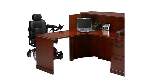 Reception Desks Mayline Office Furniture L Shaped Veneer Counter Reception Desk with ADA Return