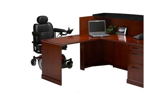 Reception Desks Mayline Office Furniture L Shaped Granite Counter Reception Desk with ADA Return